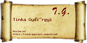 Tinka Györgyi névjegykártya